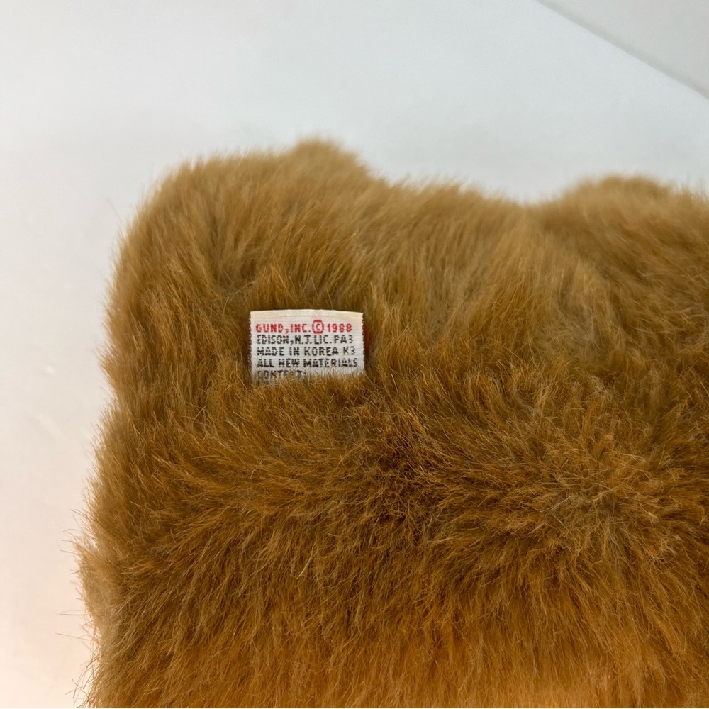 Vintage‎ Gund Brown Bear Puppet with Red Bow Stuffed Animal Teddy Bear - Picture 8 of 12